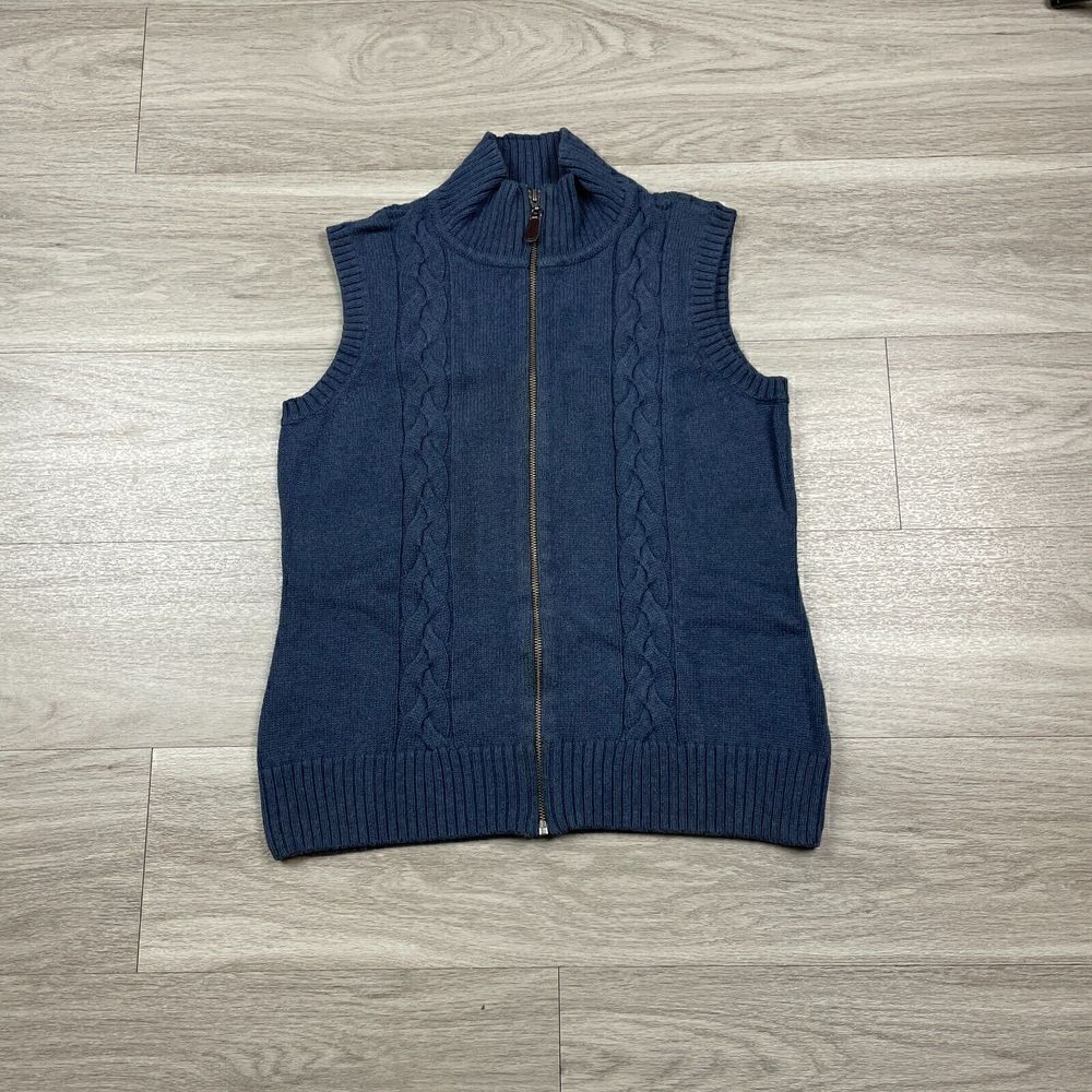 Pendleton Sweater Mens Medium Blue Cotton Full Zip Knit